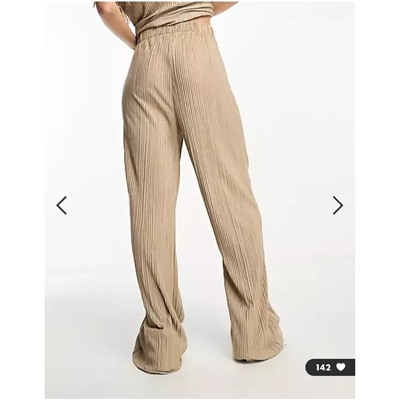 Широкие плиссированные эластичные брюки с высокой талией на резинке. Экспорт