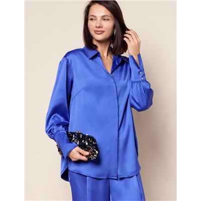 Блузка из сатина с завязками - купить в интернет-магазине «ZARINA»