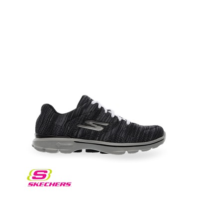 Skechers GOwalk3 Women's Black/Gray Contest Lace Up Shoe