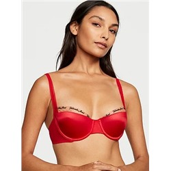 Smooth Logo Embroidery Lightly Lined Balconette Bra in Smooth