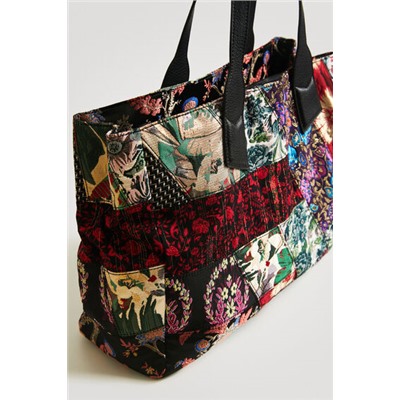 Bolso shopping bag jacquard floral