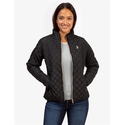 QUILTED SIDE KNIT MOTO JACKET
