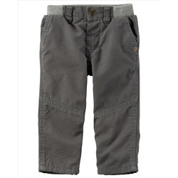 Jersey-Lined Canvas Pants