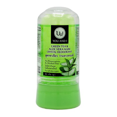 U&amp;I Crystal deodorant with green tea and aloe vera Дезодорант кристаллический с зеленым чаем и алое вера 80г