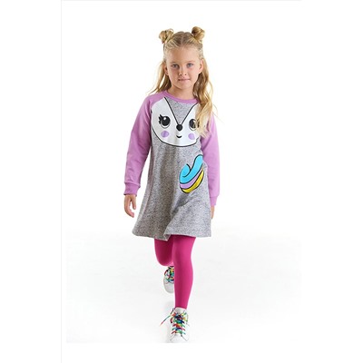 Denokids Unicorn Fox Kız Çocuk Elbise CFF-22K1-031