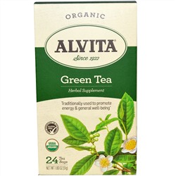 Alvita Teas, Зеленый чай, органический, 24 пакетика, 51 г (1,80 унций)