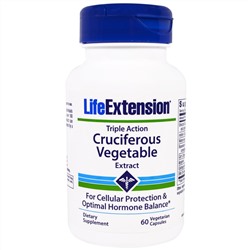 Life Extension, Экстракт крестоцветных овощей тройного действия, 60 вегетарианских капсул