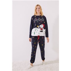 Pijama polar Snoopy navideño azul navy