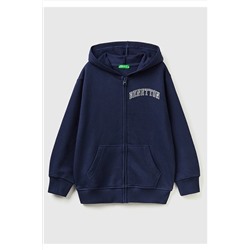 United Colors of BenettonErkek Çocuk Lacivert Slogan Baskılı Sweatshirt Lacivert