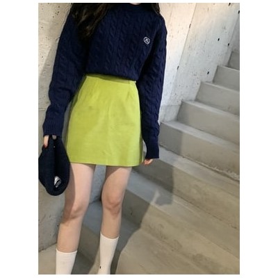 Уникальная ниша SEI, простая, сладкая и прохладная, зеленая вельветовая юбка трапециевидной формы, тонкая юбка с высокой талией, короткая женская юбка