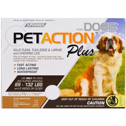 Pet Action Plus, For Xlarge Dogs, 3 Doses - 0.136 fl oz Each