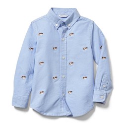 EMBROIDERED CHAMBRAY TOP