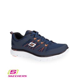 Skechers Men's Flex Advantage Navy/Orange Athletic Shoe