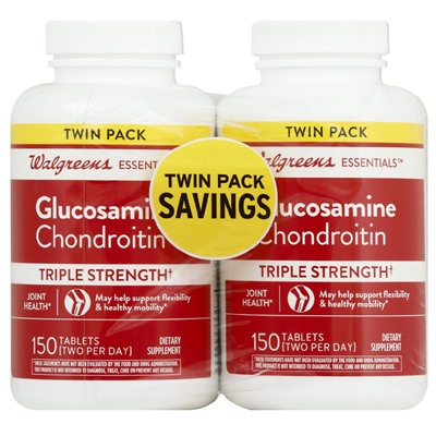 Walgreens Glucosamine Chondroitin Triple Strength + MSM150.0ea x 2 pack