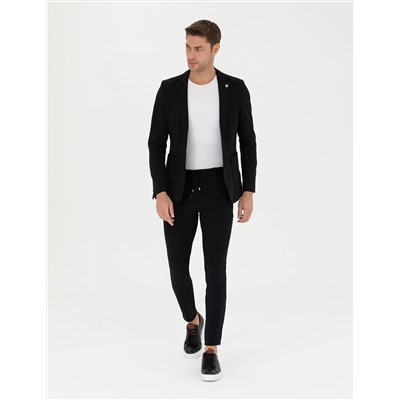 Siyah Body Esnek Fit Blazer Ceket