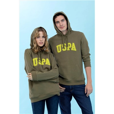 Haki Kapüşonlu Basic Sweatshirt (Unisex)