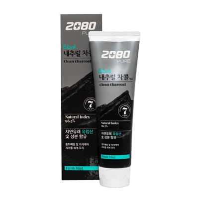 [DENTAL CLINIC 2080] Зубная паста УГОЛЬ И МЯТА Pure Black Clean Charcoal/Fresh Mint Toothpaste, 120 гр
