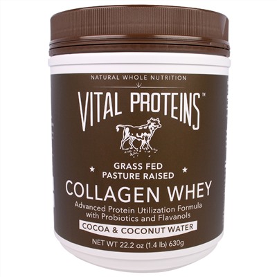 Vital Proteins, Коллаген с сывороткой, со вкусом какао и кокосовой воды, 22,2 унции (630 г)