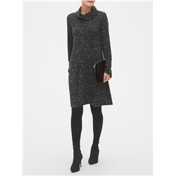Cozy Cowl-Neck Fit-and-Flare Sweater Dress