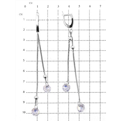 Серьги из серебра с кристаллами Swarovski мистик родированные 925 пробы 421-10-250р