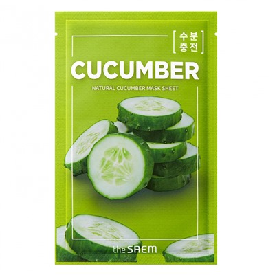 [THE SAEM] Маска для лица тканевая ЭКСТРАКТ ОГУРЦА Natural Cucumber Mask Sheet, 21 мл