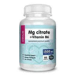 Добавка к пище “Магний (цитрат) + Витамин В6”, 1500 мг, таблетки,