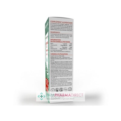 ArkoPharma ArkoFluides - Vitamine D3 Végétale - Renforce le Système Immunitaire, Santé Osseuse - 15ml
