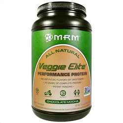 MRM, MRM, Veggie Elite, белок для повышения производительности, со вкусом шоколадного мокко, 2,4 фунта (1110 г)