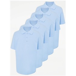 Light Blue School Polo Shirt 5 Pack