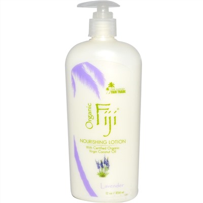 Organic Fiji, Face and Body Lotion with Organic Coconut Oil, Lavender, 12 oz (354 ml)