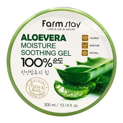 FarmStay Aloe Vera Moisture Soothing Gel 100% Многофункциональный гель с экстрактом алоэ 300мл