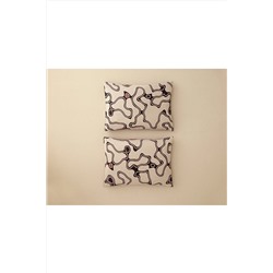 English Home Abstract Art Dijital Baskılı Soft Cotton 2'li Yastık Kılıfı 50x70 Cm Bej 10040183