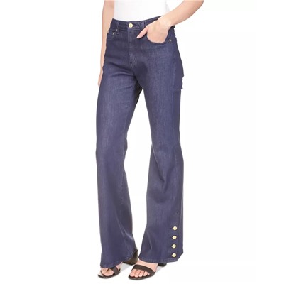 MICHAEL MICHAEL KORS Women's Selma Shank Button-Hem Flare-Leg Denim Jeans
