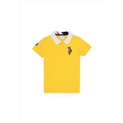 Erkek Çocuk Koyu Sarı Basic Polo Yaka Tişört