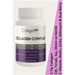 Collagen Forte Platinum 5 Tip Kolajen, Vitamin Ve Mineral Içeren Takviye Gıda 500mg 90 Tablet 8682340346813