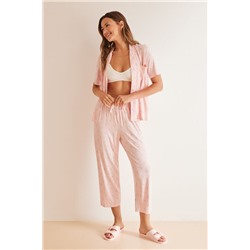 Pijama camisero rosa súper soft Snoppy