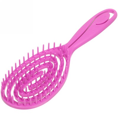 [COSMO STYLE] Расчёска массажная для бережного расчёсывания мокрых волос ОВАЛЬНАЯ РОЗОВАЯ, 22,5 х 6,8 см