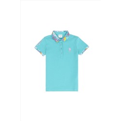 Kız Çocuk Mint Basic Polo Yaka Tişört