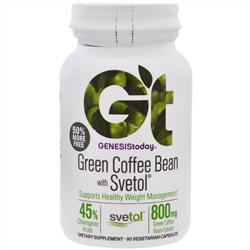 Genesis Today, Зеленые кофейные бобы, Светол, Чистая продукция, 90 капсул