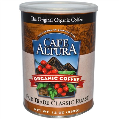 Cafe Altura, Органический кофе, справедливая торговля, классическая обжарка, 12 унций (339 г)