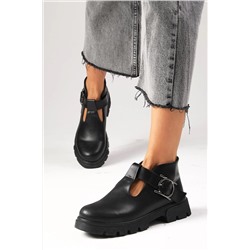 Mio Gusto Norma Siyah Renk Kalın Tabanlı Kadın Loafer Ayakkabı 01504BLC
