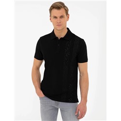 Siyah Slim Fit Polo Yaka Tişört