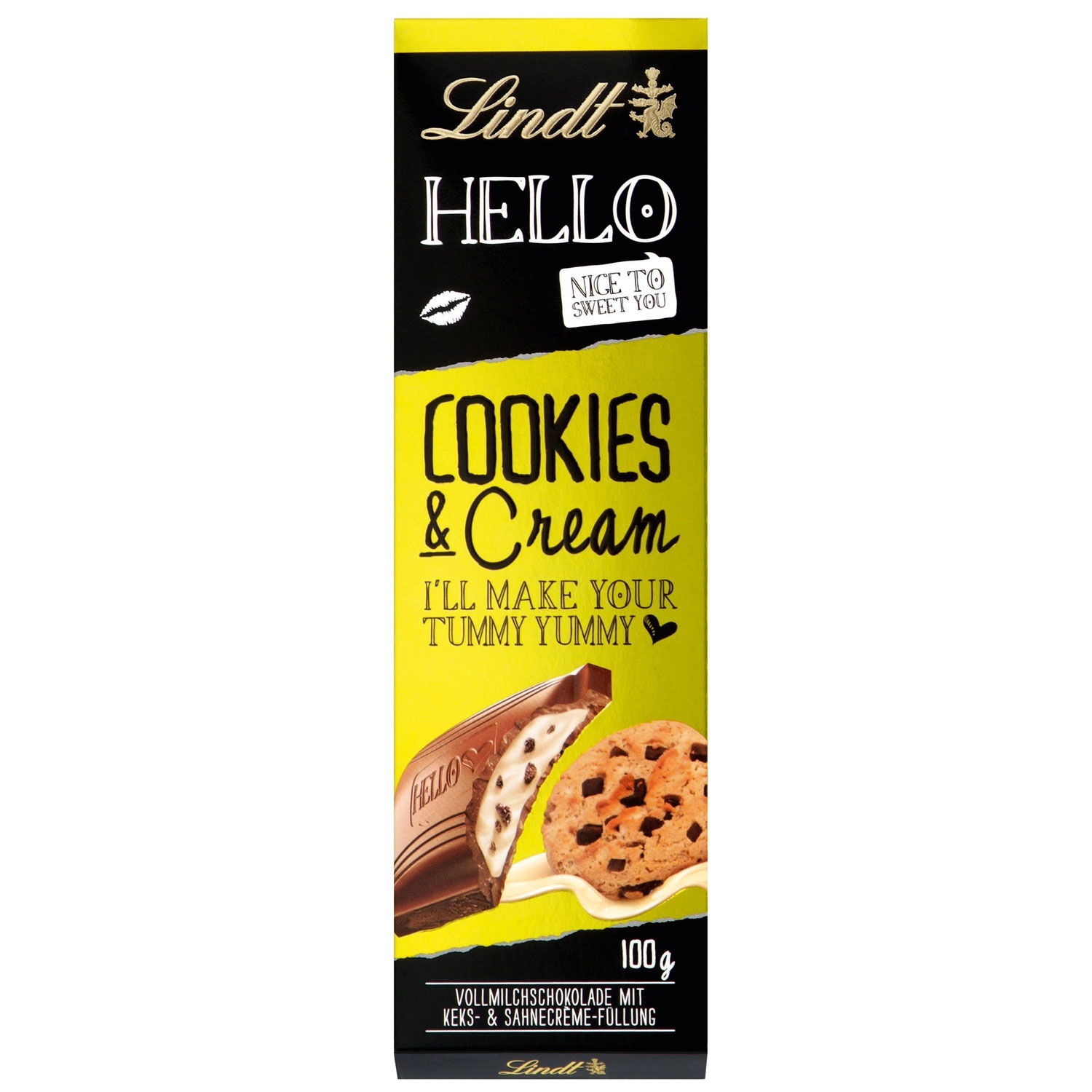 Lindt Hello Cookies & Cream Tafel 100g.