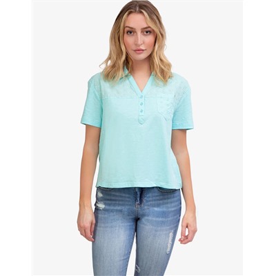 SHORT SLEEVE EYELET POLO SHIRT WITH POCKET