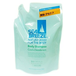 SHISEIDO Шампунь для тела мужской с охлаждающим и дезодорирующим эффектом SEA BREEZE аромат мяты  мягкая упаковка   400мл