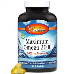 Carlson Labs, Максимум Омега 2000, 2000 мг, 90 капсул