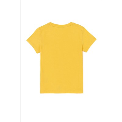Erkek Çocuk Açık Sarı Bisiklet Yaka Tişört