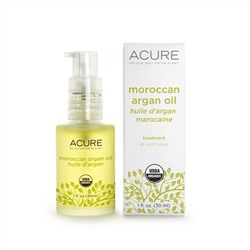 Acure Organics, 100 % сертифицированное, органическое, марокканское аргановое масло, Восстановление для всех типов кожи, 1 унция (30 мл)