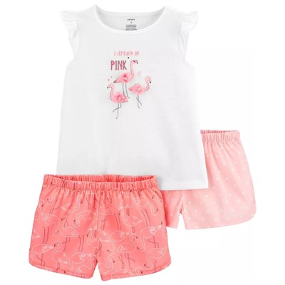 Carter's | Kid 3-Piece Flamingo Poly PJs