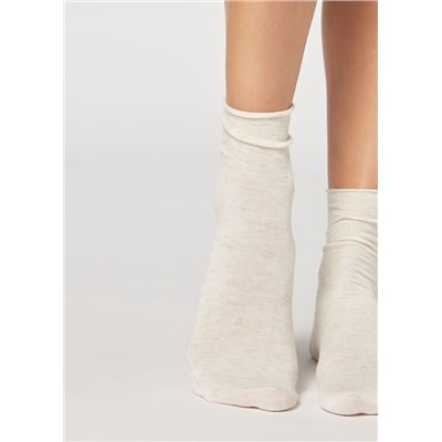 Kurze Socken mit Cashmere und Glitzer